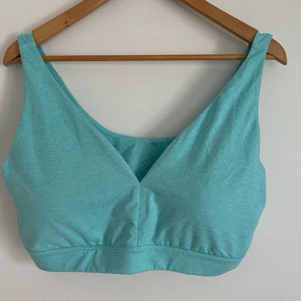Athletic Works Woman Teal Dri More Tech Pullover Sports Bra Size XXL